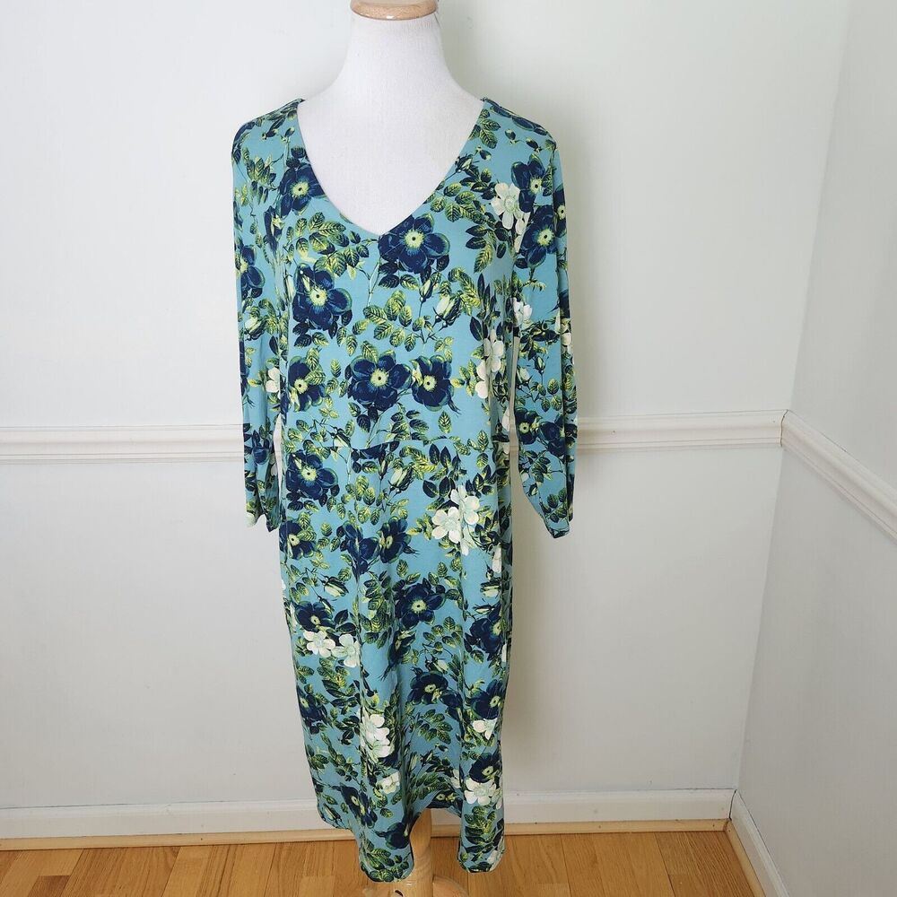 J. Jill Blue Floral Dress